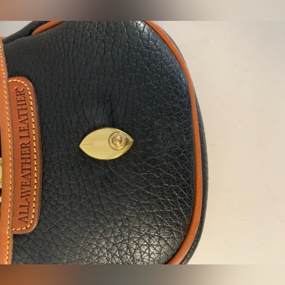 Dooney & Bourke VTG Cavalry Leather Mini Belt Bag /Crossbody Bag Black Brown AWL - Picture 6 of 10